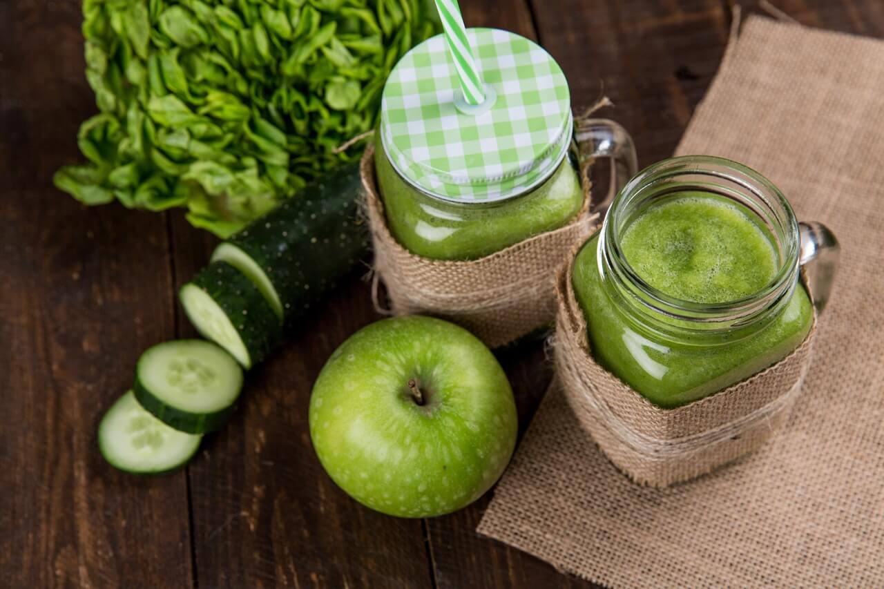 Imagen de frutas y verduras verdes - cuidado de la piel